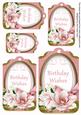Pink Magnolia Birthday Wishes Sentiment Tag Sheet