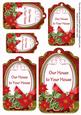 Red Poinsettia Ours to Yours Sentiment Tag Sheet