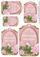 Pastel Pink Poinsettia Silent Night Sentiment Tag Sheet