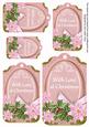 Pastel Pink Poinsettia Love at Christmas Sentiment Tag Sheet