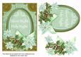Pastel Mint Poinsettia Silent Night Oval 7x5in Topper