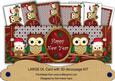 Red Christmas Owls Happy New Year Large Dl Card Kit