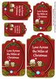 Red Christmas Owls Across the Miles Sentiment Tag Sheet