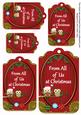 Red Christmas Owls from All of Us Sentiment Tag Sheet