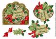 Olive Poinsettia Christmas Wishes Scallop Decoupage Topper