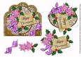 Lilac Poinsettia Happy Christmas Scallop Decoupage Topper