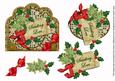 Olive Poinsettia Sending Love Scallop Decoupage Topper