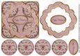 Dusky Pink Holly Happy Christmas 3D Rosette Decoupage Topper
