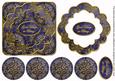 Dark Blue Goldflake Good Tidings 3D Rosette Decoupage Topper