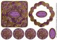 Dpurple Goldflake Good Tidings 3D Rosette Decoupage Topper