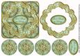 Mint Goldflake Good Tidings 3D Rosette Decoupage Topper