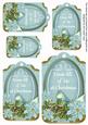 Pastel Teal Poinsettia from All of Us Sentiment Tag Sheet