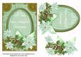 Pastel Mint Poinsettia Magical Christmas Oval 7x5in Topper