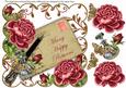 Dpink Roses Many Happy Returns Ink Saver 8in Step by Step