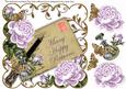 Lilac Roses Many Happy Returns Ink Saver 8in Step by Step