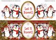 Red Penguins Let It Snow Large Dl Decoupage Topper