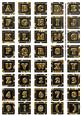 Black Large Gold Swirl Alphabet Embellishment Sheet