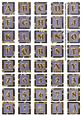 Dark Blue Large Gold Swirl Alphabet Embellishment Sheet