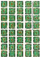 Dark Green Large Gold Swirl Alphabet Embellishment Sheet