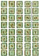 Mid Green Large Gold Swirl Alphabet Embellishment Sheet