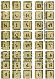 Olive Large Gold Swirl Alphabet Embellishment Sheet