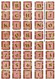 Pink Large Gold Swirl Alphabet Embellishment Sheet