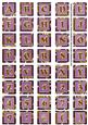 Purple Large Gold Swirl Alphabet Embellishment Sheet