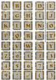 Silver Large Gold Swirl Alphabet Embellishment Sheet