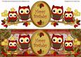 Red Owls Happy Birthday Large Dl Decoupage Step by Step