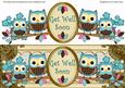 Blue Owls Get Well Soon Large Dl Decoupage Topper