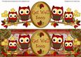 Red Owls Get Well Soon Large Dl Decoupage Topper
