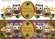 Purple Owls Thank You Large Dl Decoupage Topper