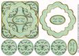 Mint Holly Jingle Bells 3D Rosette Decoupage Topper