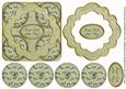 Olive Holly Jingle Bells 3D Rosette Decoupage Topper