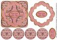 Pink Holly Jingle Bells 3D Rosette Decoupage Topper