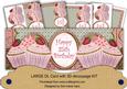 Pink Strawberry 35th Birthday Cupcake Large Dl Card Kit