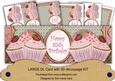 Pink Strawberry 85th Birthday Cupcake Large Dl Card Kit