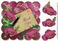 Cerise Poppy Thank You 8in Decoupage Topper