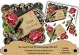 Pink Roses Blk Happy Birthday 8in Scallop Decoupage Mini Kit