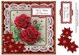 Red Roses Warm Wishes at Christmas 8in Sentiment Topper