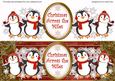 Red Penguins Across the Miles Large Dl Decoupage Topper