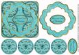Teal Holly Mum Dad Christmas 3D Rosette Decoupage Topper