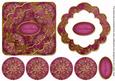 Cerise Goldflake Let It Snow! 3D Rosette Decoupage Topper