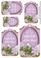 Lilac Poinsettia Jingle Bells Sentiment Tag Sheet