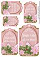 Pastel Pink Poinsettia Jingle Bells Tag Embellishment Sheet