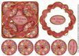 Red Oriental Flower 30th Birthday 3D Rosette Topper