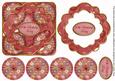 Red Oriental Flower 60th Birthday 3D Rosette Topper