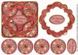 Red Oriental Flower 70th Birthday 3D Rosette Topper