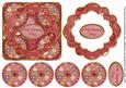 Red Oriental Flower 100th Birthday 3D Rosette Topper