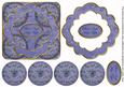 Dark Blue Holly Silent Night 3D Rosette Decoupage Topper